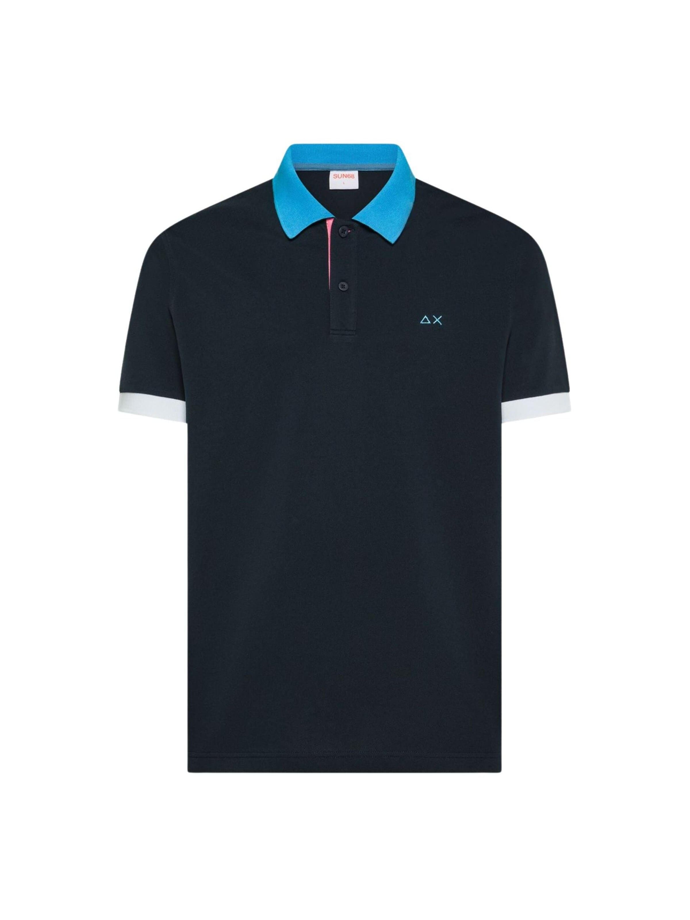 SUN68 Koszulka 'SUN68 POLO 3 COLOR WAY S/S POLO' w kolorze niebieski: przód