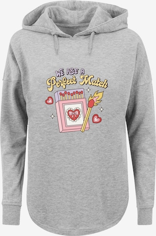 F4NT4STIC Sweatshirt 'We Are A Perfect Match Love' in Grey: front