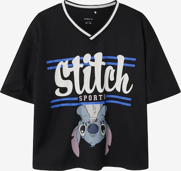 NAME IT - Camiseta 'NKFakuri Stitch' en negro: frente