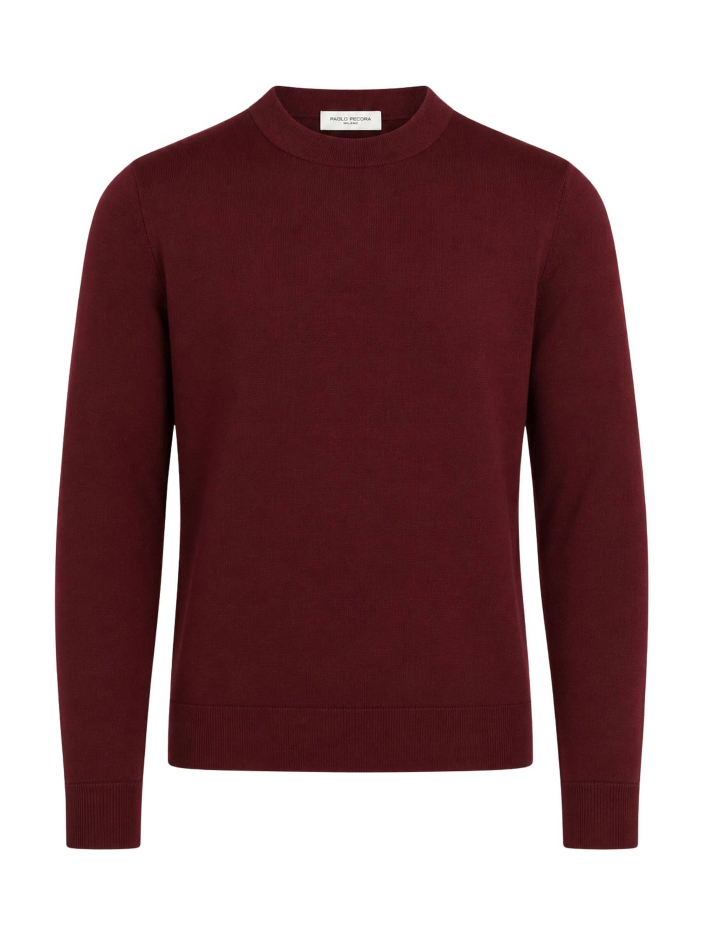 Paolo Pecora Milano Sweater 'Men's Extrafine Merino Wool Crew Neck Sweater' in Red: front