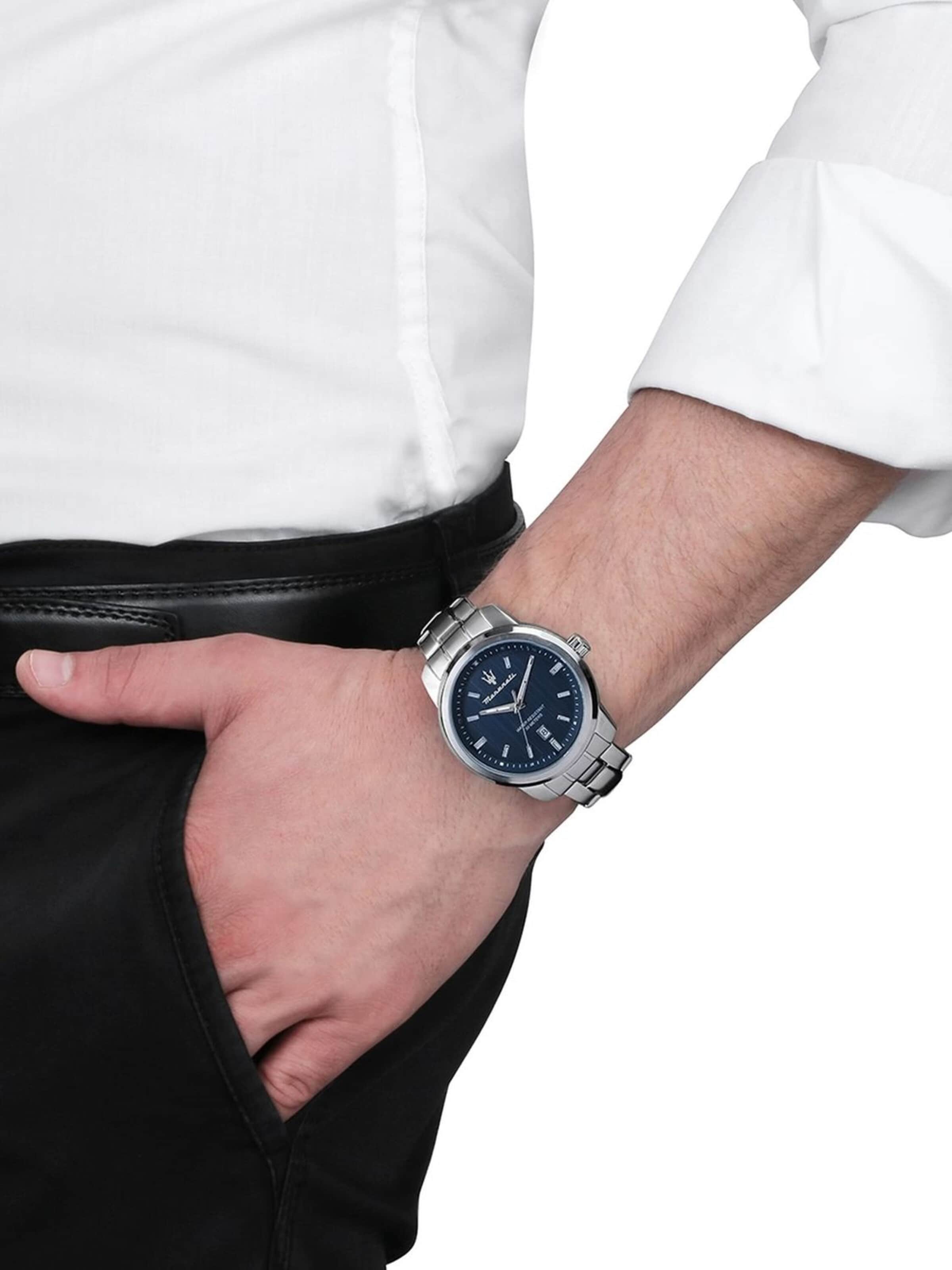 Maserati - Reloj analógico en plata: frente