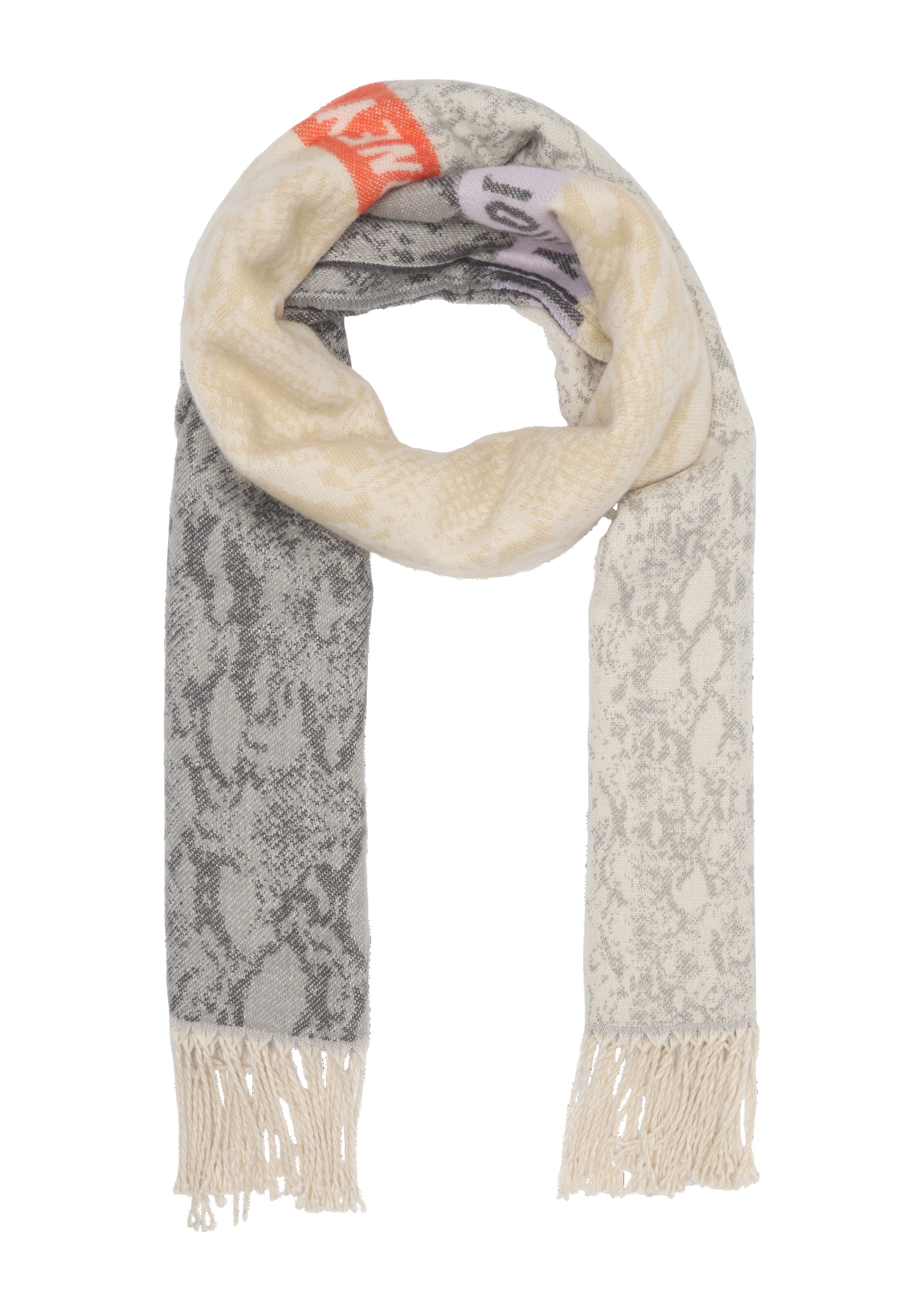 s.Oliver Schal in beige / grau / orange, Produktansicht