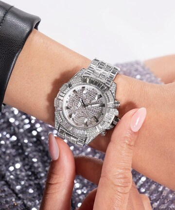 GUESS Analoguhr 'Iconic 40th Anniversary' in Silber