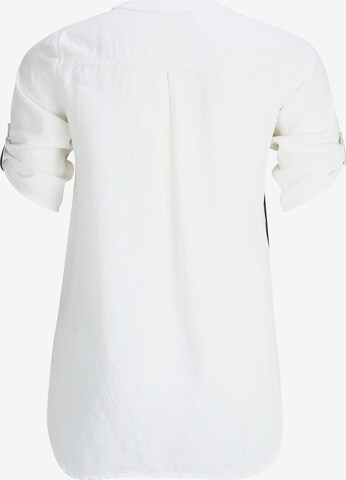 Doris Streich Leinen-Bluse mit Reißverschluss in Weiß