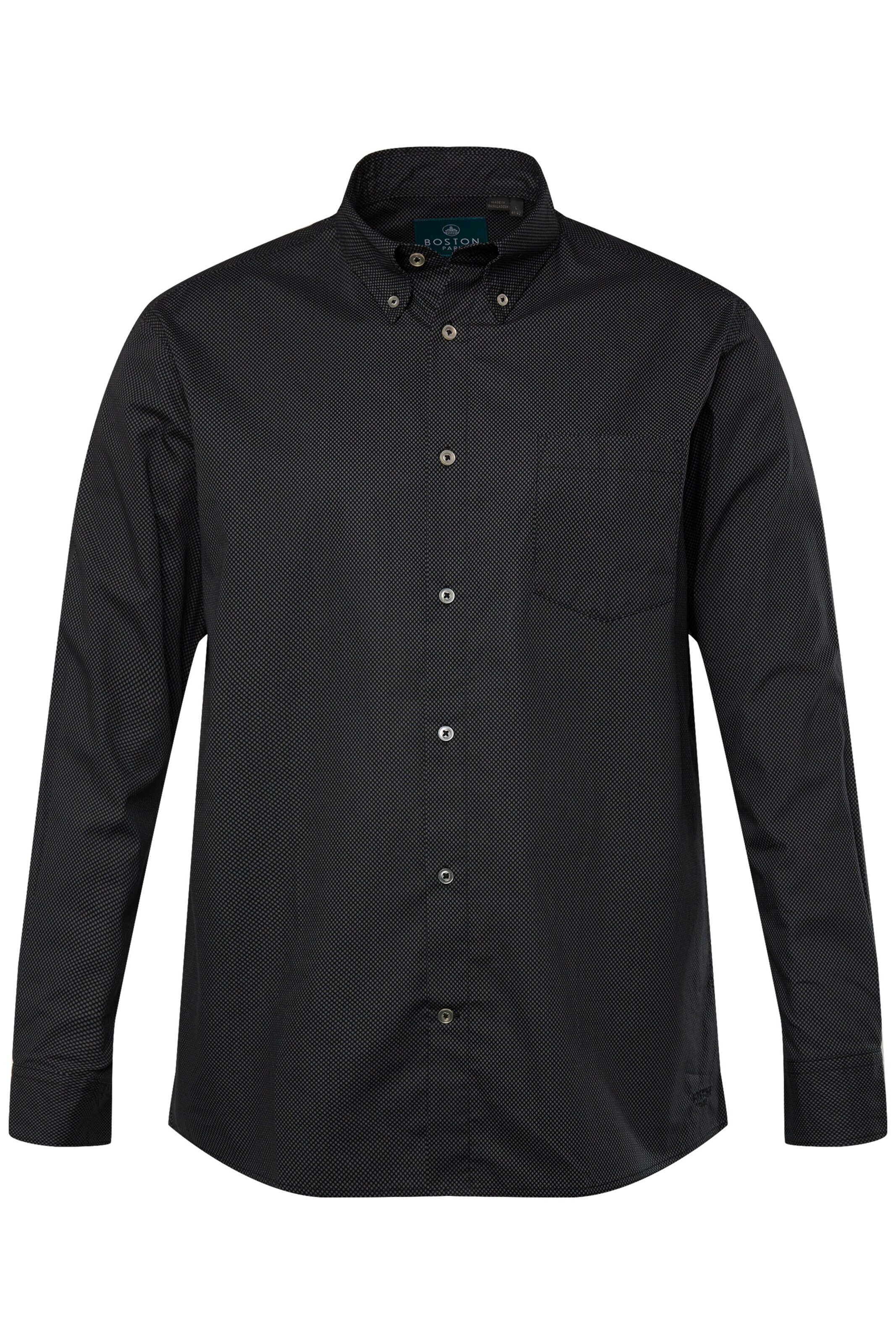 Boston Park Button Up Shirt in Black: front