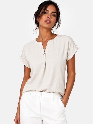 REGINA FASHION Blouse 'Blouse with button' in Beige: voorkant