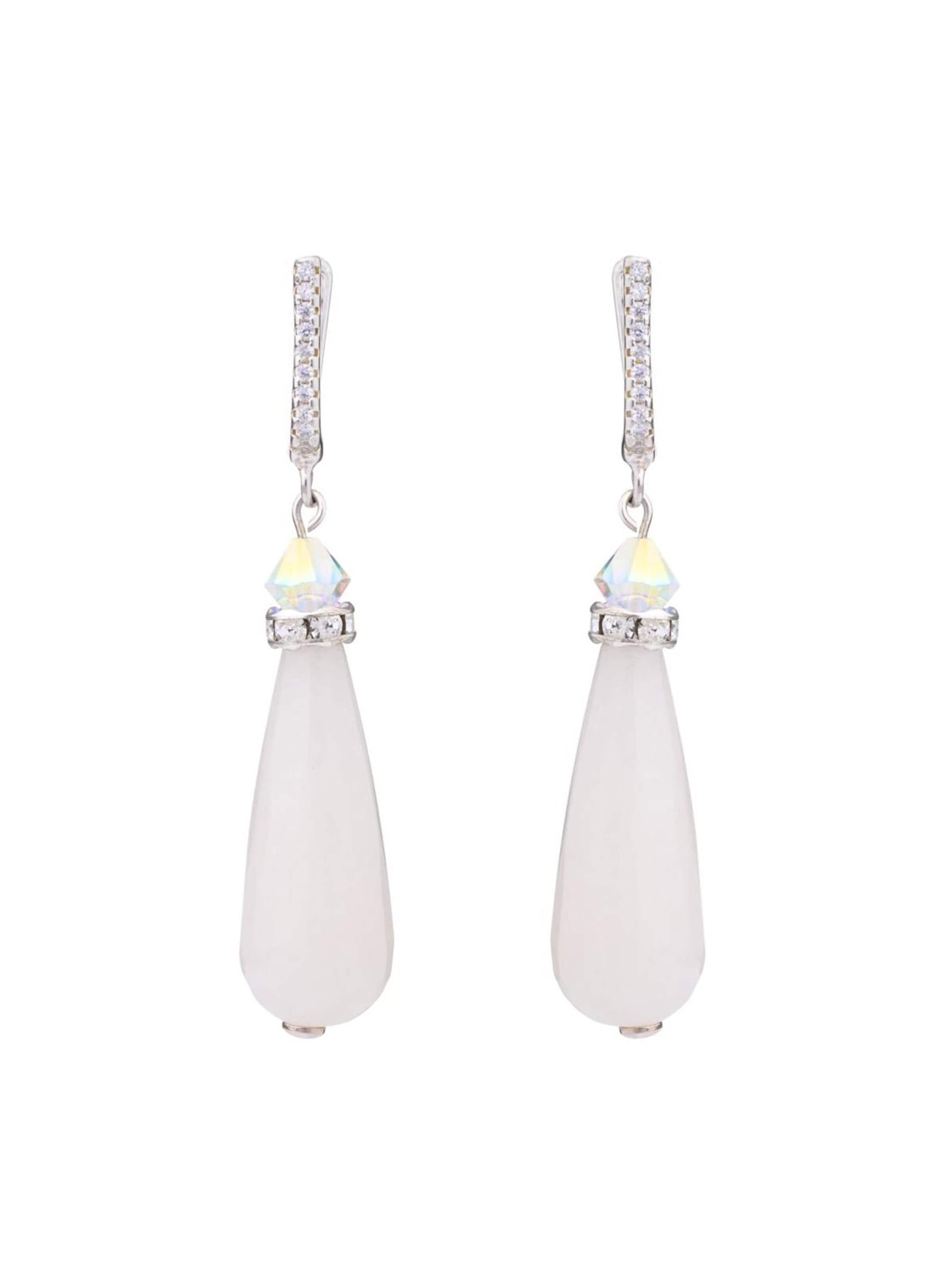 THE GEM STORIES JEWELRY Ohrringe 'Ivory Mist Earrings'‌‌‌ in 2,5x4,5 cm in weiß, Produktansicht