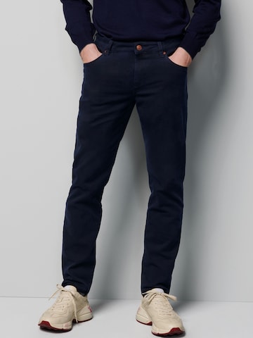 MEYER Slimfit Broek in Blauw: voorkant