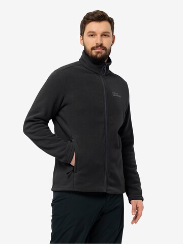 JACK WOLFSKIN Athletic Fleece Jacket 'Winterstein' in Black: front