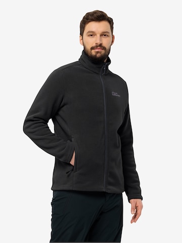 JACK WOLFSKIN Athletic fleece jacket 'Winterstein' in Black: front