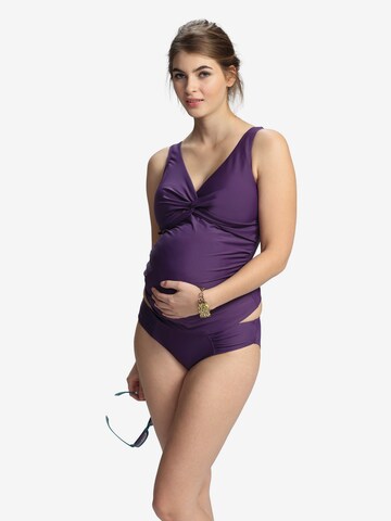 Invisible Tankini 'Audrey' petit amour en violet : devant