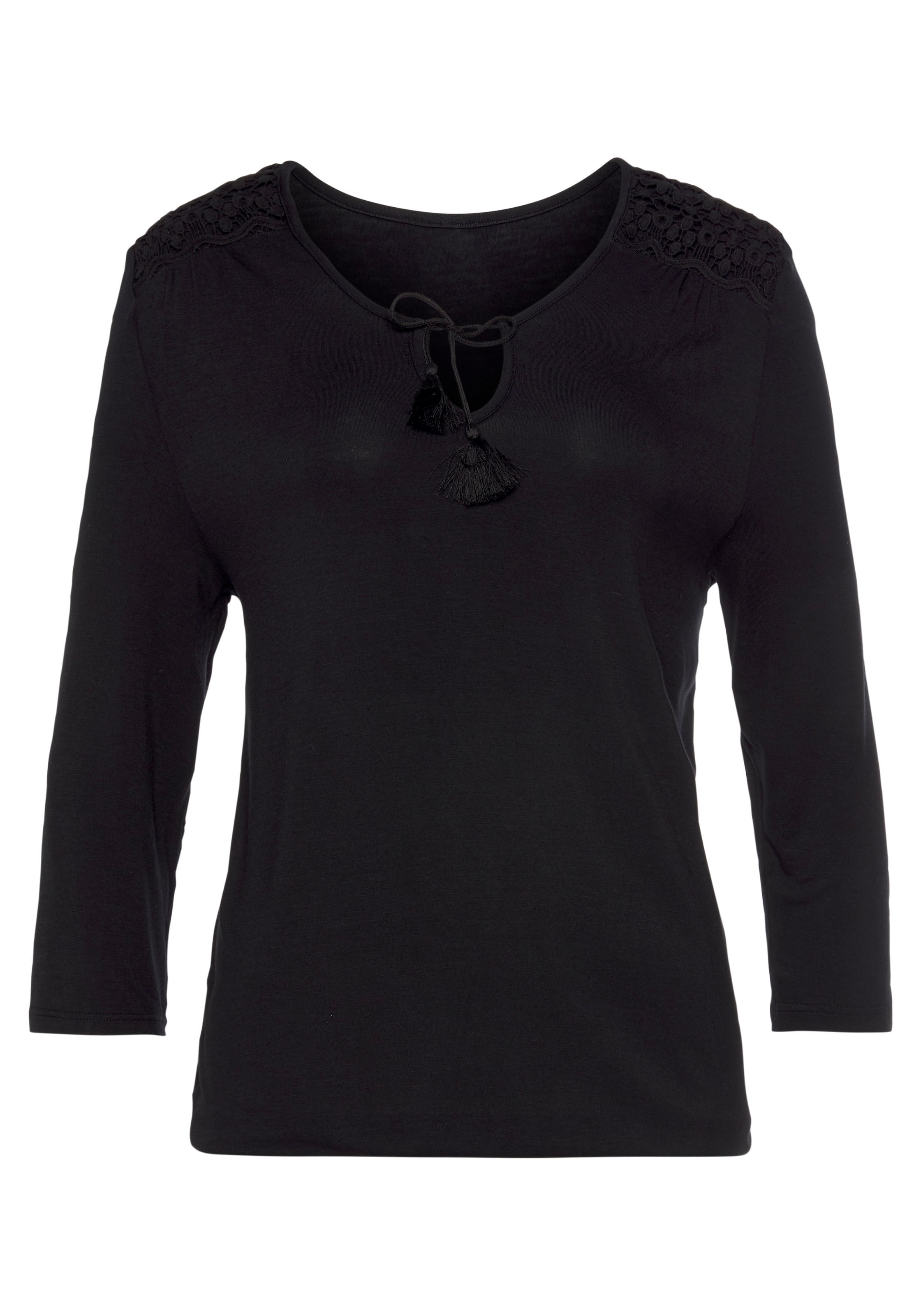 LASCANA Футболка в Черный: спереди