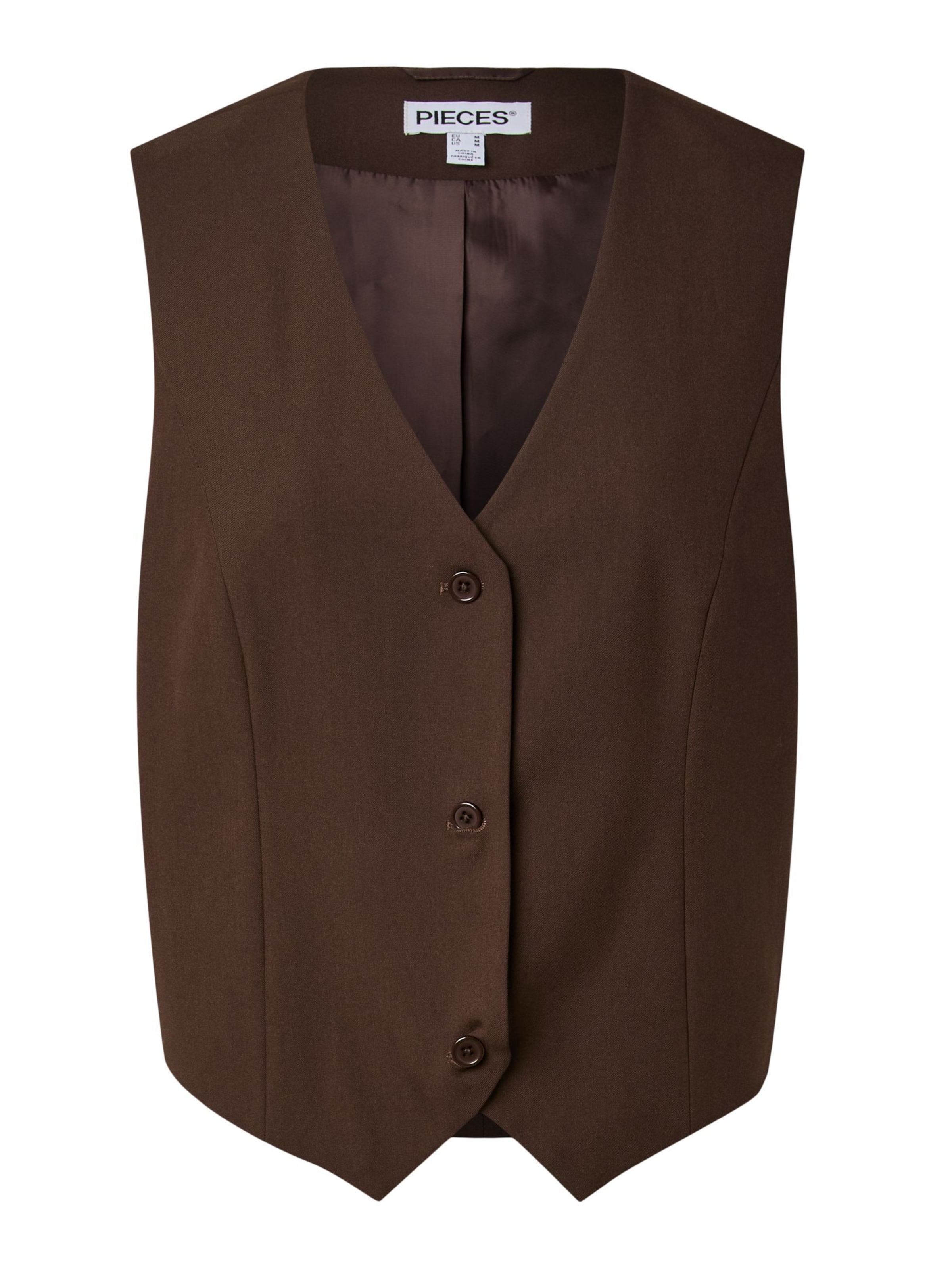 Gilet de costume 'PCBosella' PIECES en marron : devant