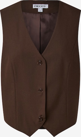Gilet 'PCBosella' PIECES en marron : devant