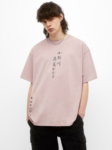 T-Shirt Pull&Bear en rose : devant