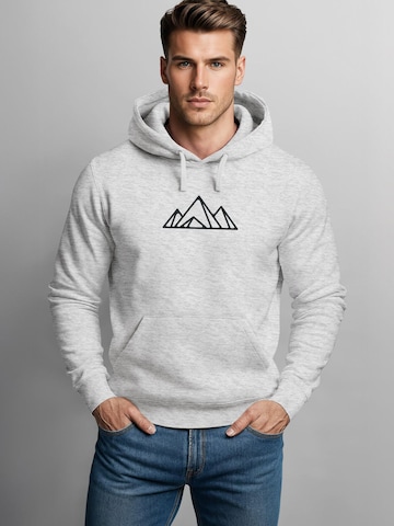 Neverless Sweatshirt 'Berg Polygon' in Grau