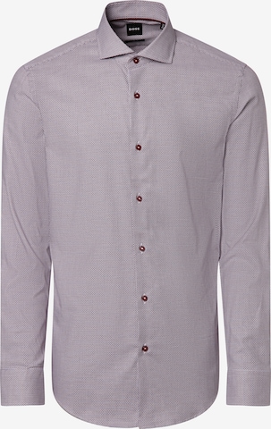 BOSS Black Button Up Shirt in Red: front