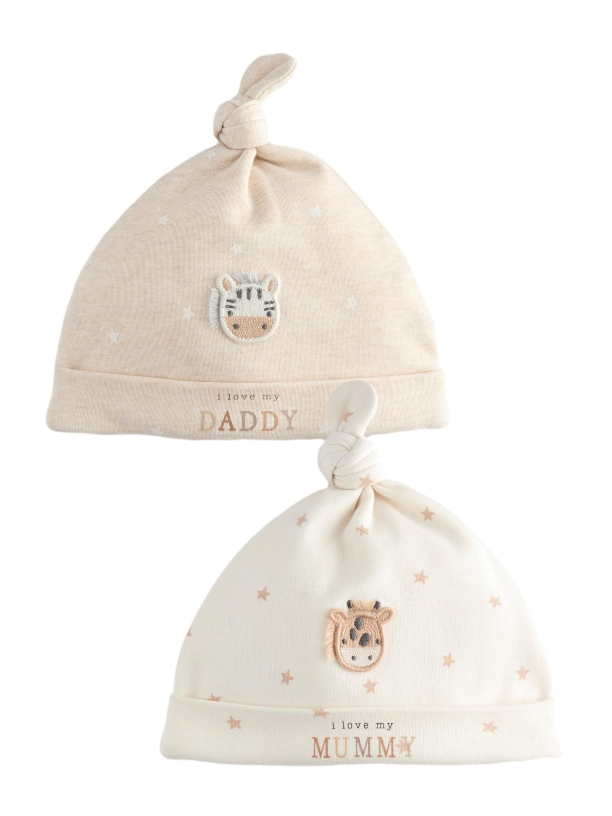 Next Mütze 'I Love My Mummy/Daddy' in Beige: Vorderseite