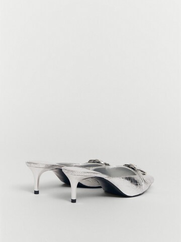 MANGO Mules 'Doty' in Silver