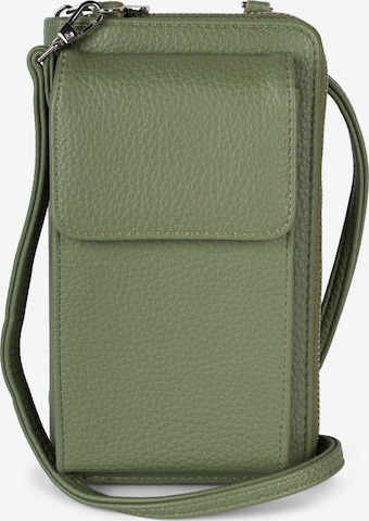 styleBREAKER Crossbody bag 'Umhängetasche mit Handyfach und RFID Schutz' in Green: front
