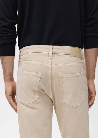 MANGO MAN Tapered Jeans 'Ben' in Beige