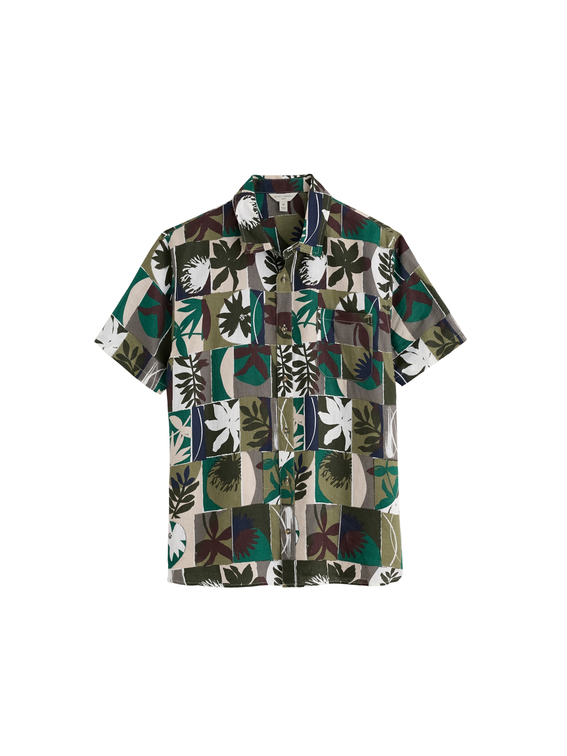 Seasalt Cornwall Comfort fit Overhemd 'Blue Heron' in Groen: voorkant