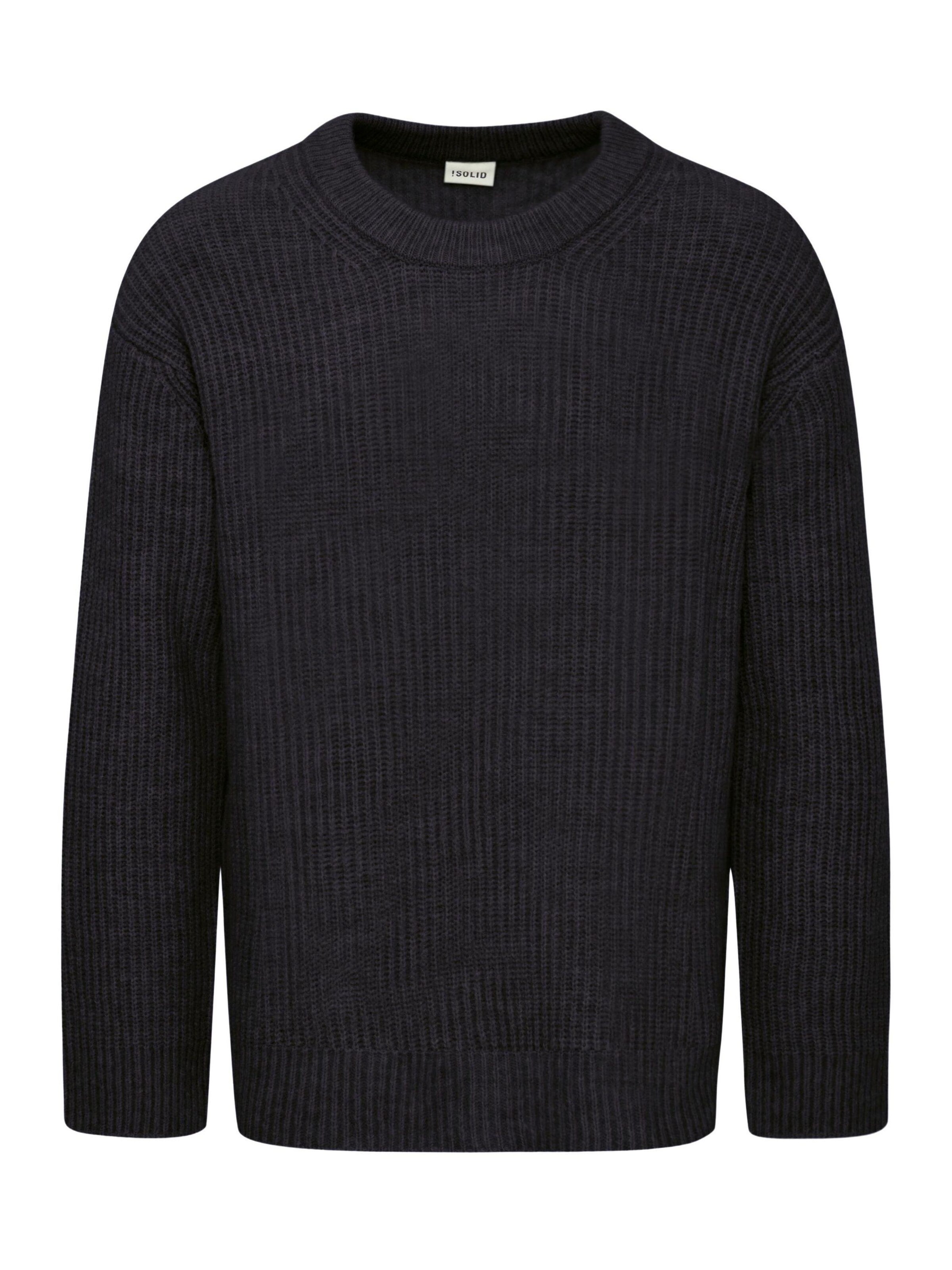 !Solid Strickpullover ' SDNOHI ' in Schwarz: Vorderseite