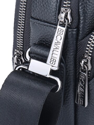 Borsa a tracolla 'Borsa a Tracolla Uomo Vera Pelle con Zip - B Cavalli' di B. Cavalli in nero