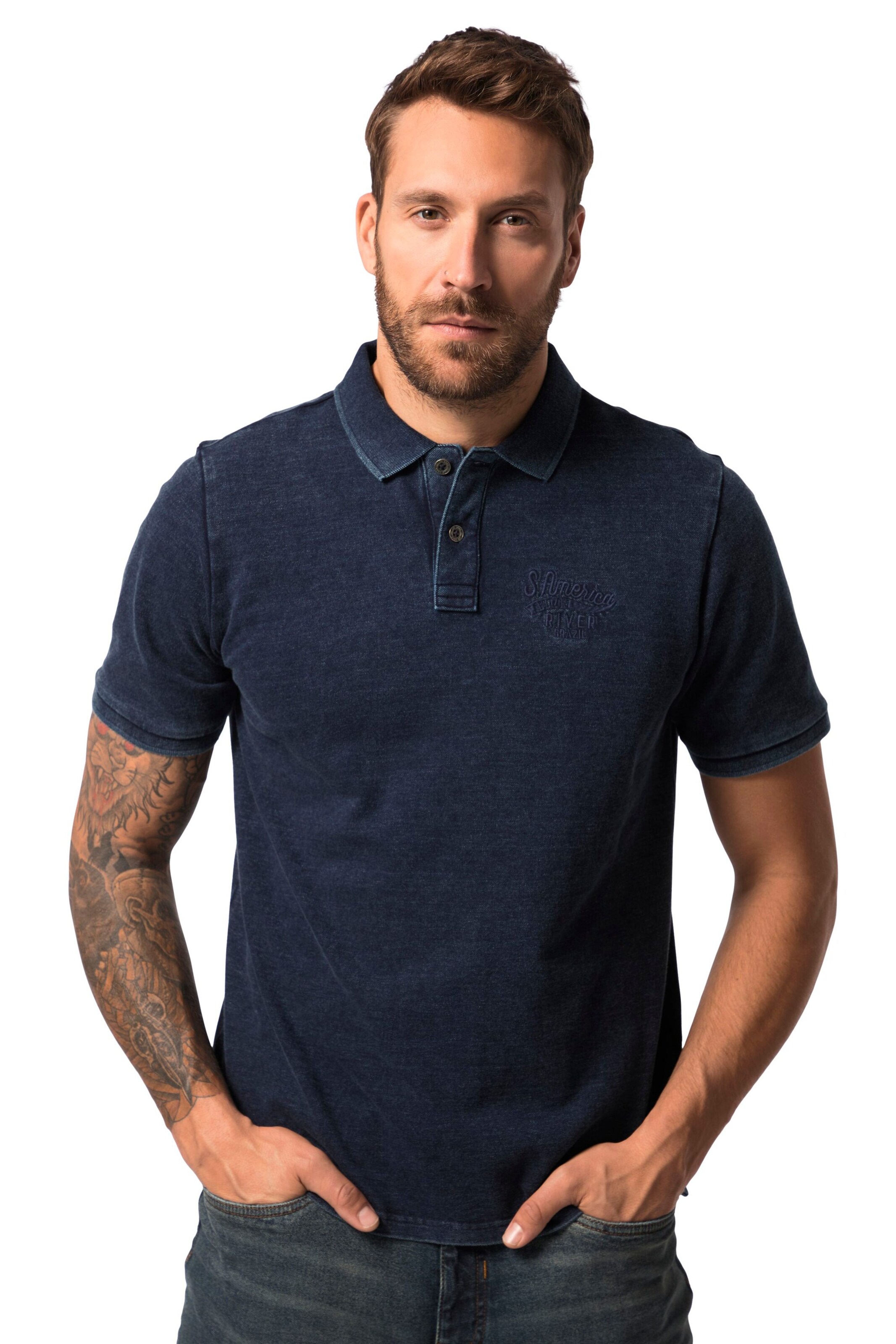 JP1880 Shirt in Blau: Vorderseite