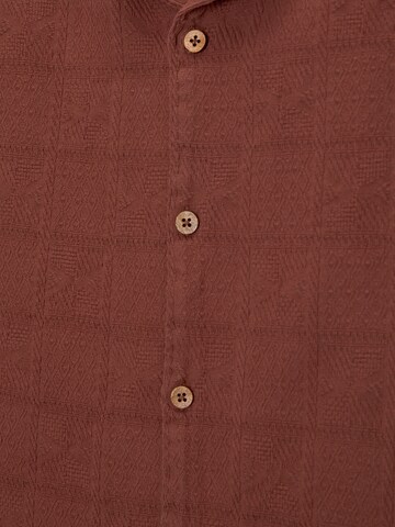 Pull&Bear Comfort fit Button Up Shirt in Red