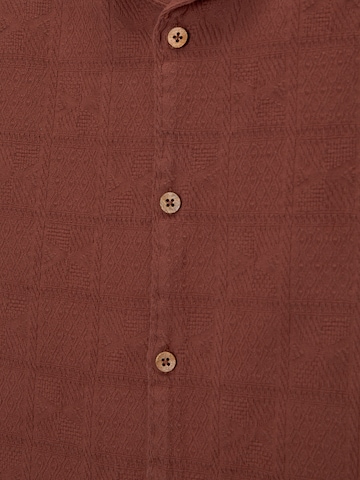 Pull&Bear Comfort fit Button Up Shirt in Red