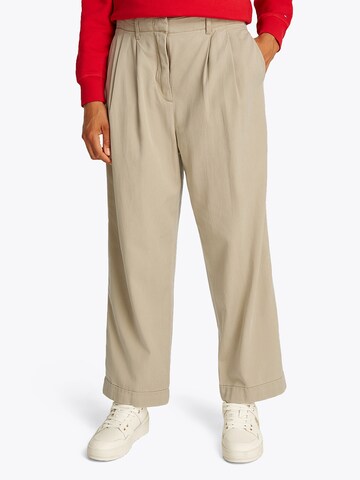 Loosefit Pantaloni con pieghe di TOMMY HILFIGER in beige: frontale