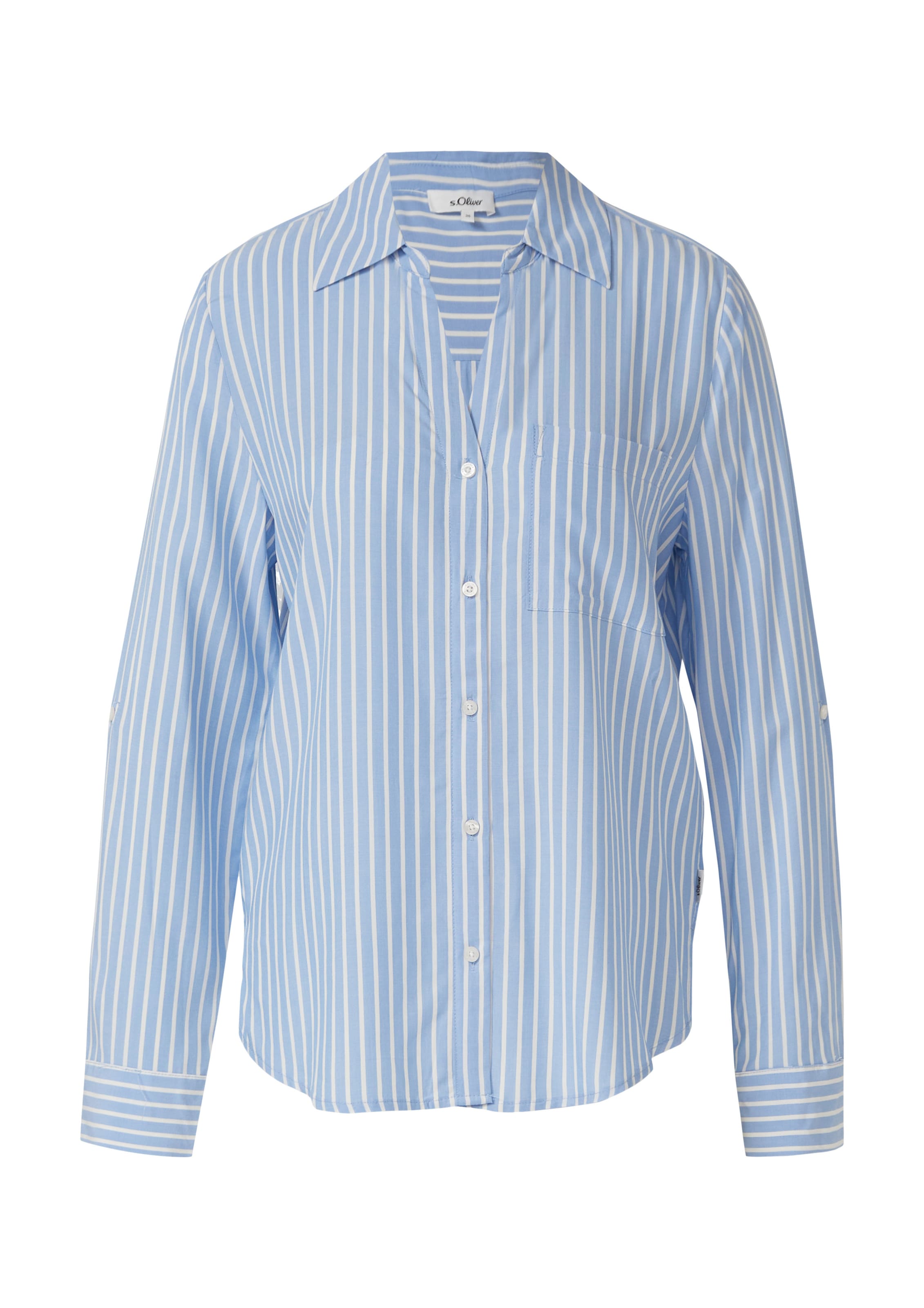 s.Oliver Chemisier en bleu clair / blanc, Vue avec produit