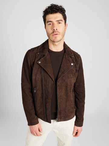 JOOP! Jeans Between-Season Jacket '15 Lezy' in Brown: front