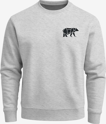 Neverless Sweatshirt 'Bär Lineart Polygon' in Grey: front