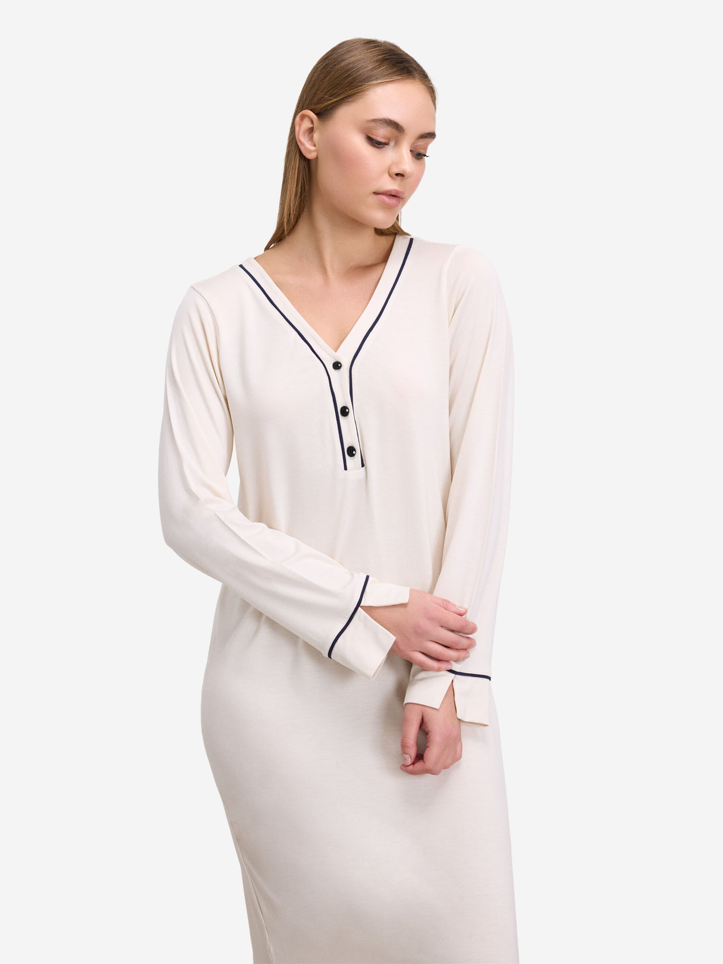 Goldenbay - Camiseta de noche ' Oleander ' en blanco