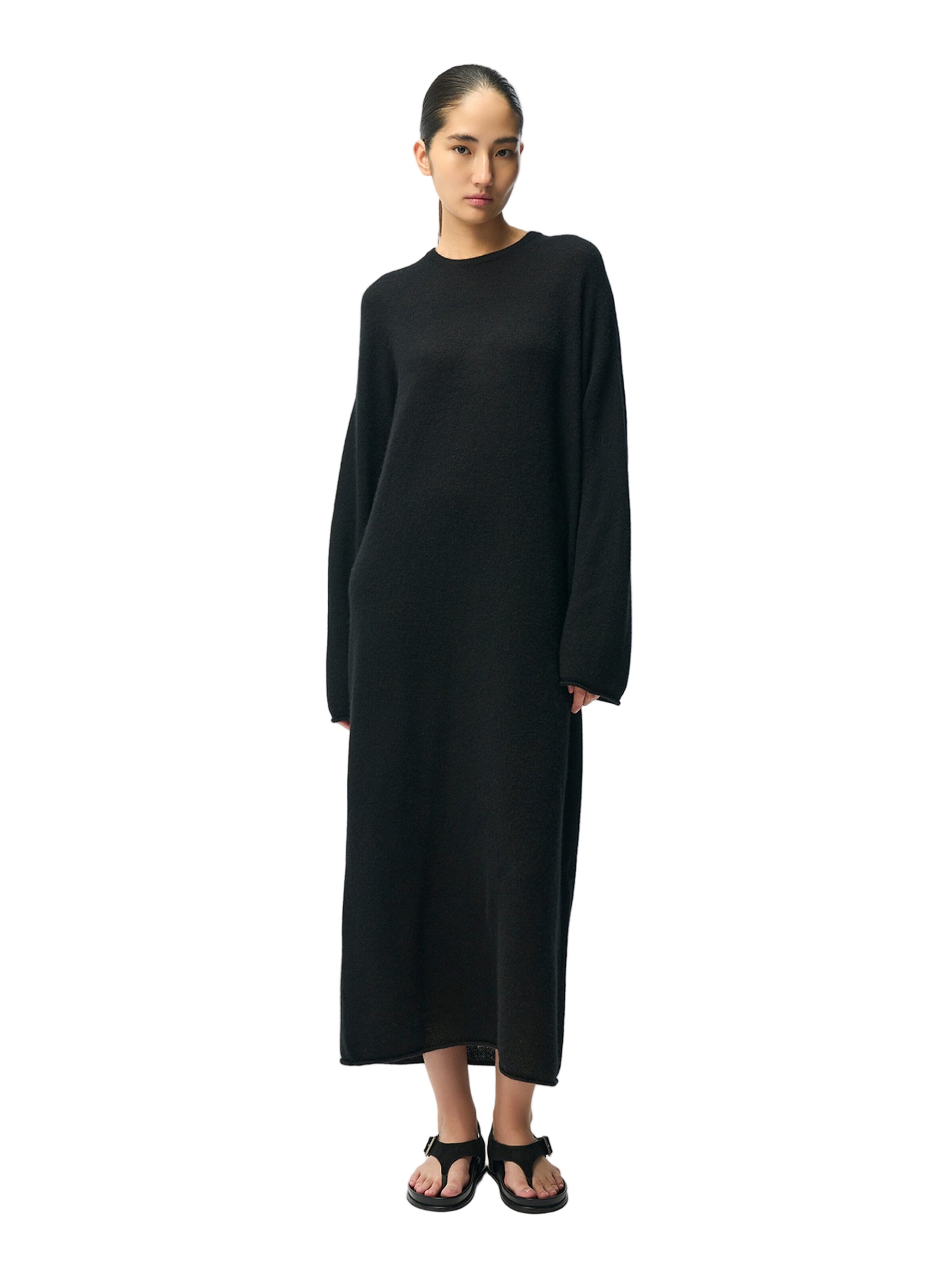 GOBI Cashmere Strickkleid 'Gobi Cashmere Side-Slit Maxi Dress'‌‌‌‌‌‌‌‌ in Schwarz: Vorderseite