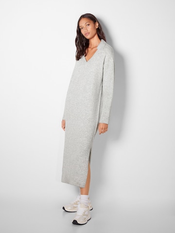 Bershka Knit dress in Grey: front