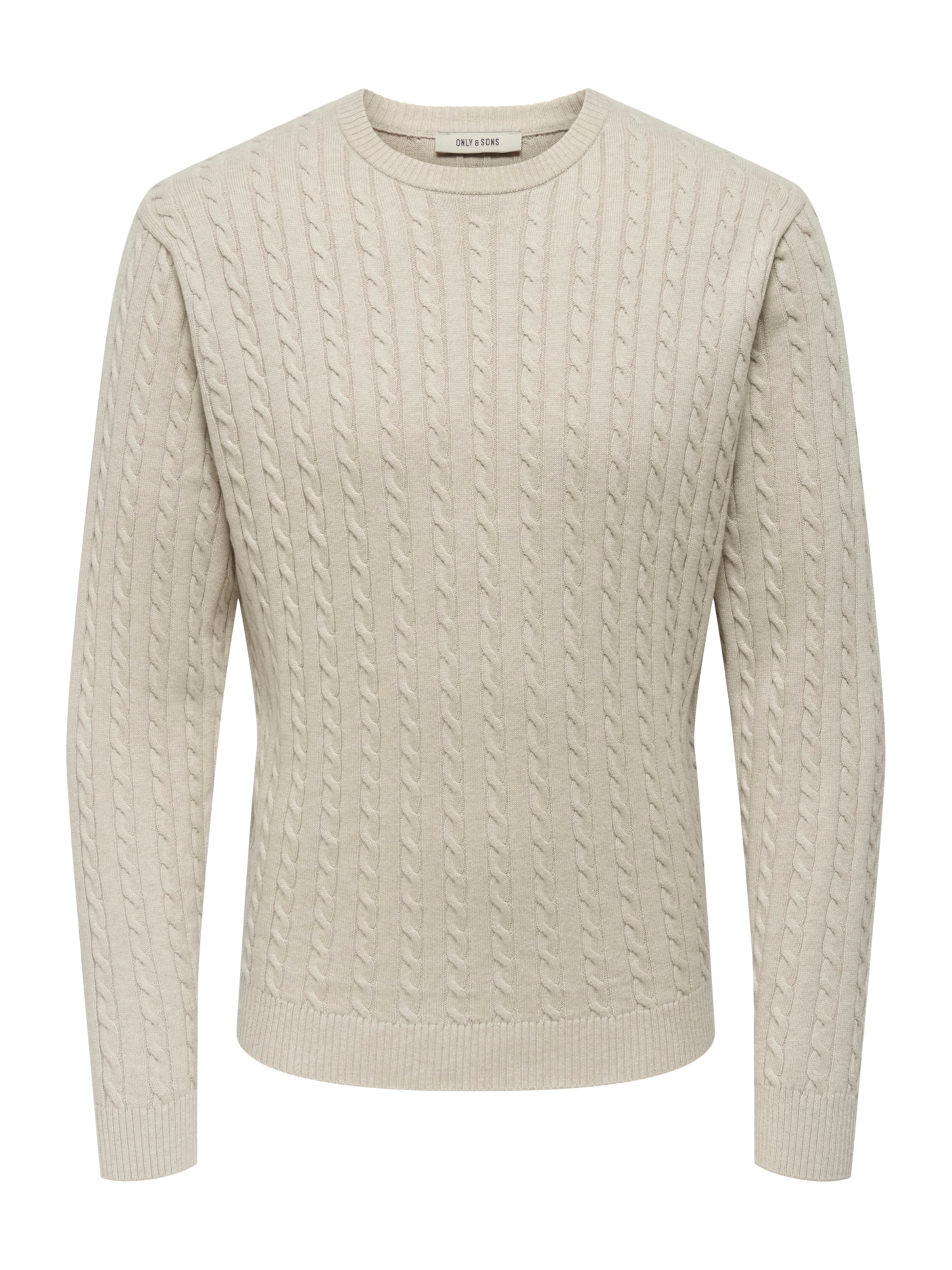 Only & Sons Pull-over 'ONSLOUI' en mastic, Vue avec produit