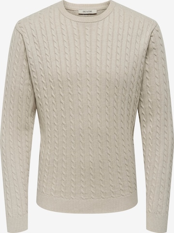 Pullover 'ONSLOUI' di Only & Sons in beige: frontale