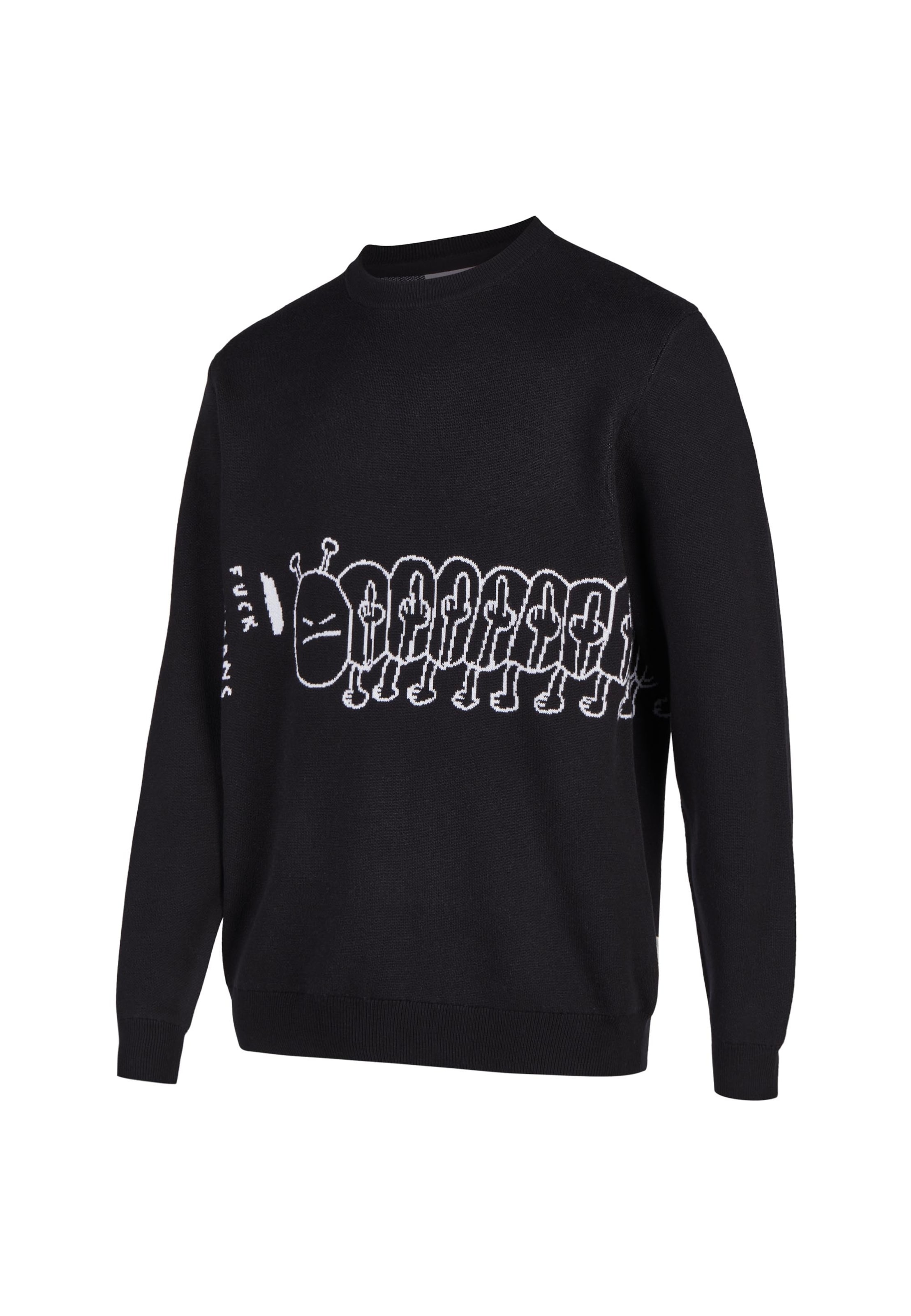 Cleptomanicx Sweater 'FUHUMANS' in Black