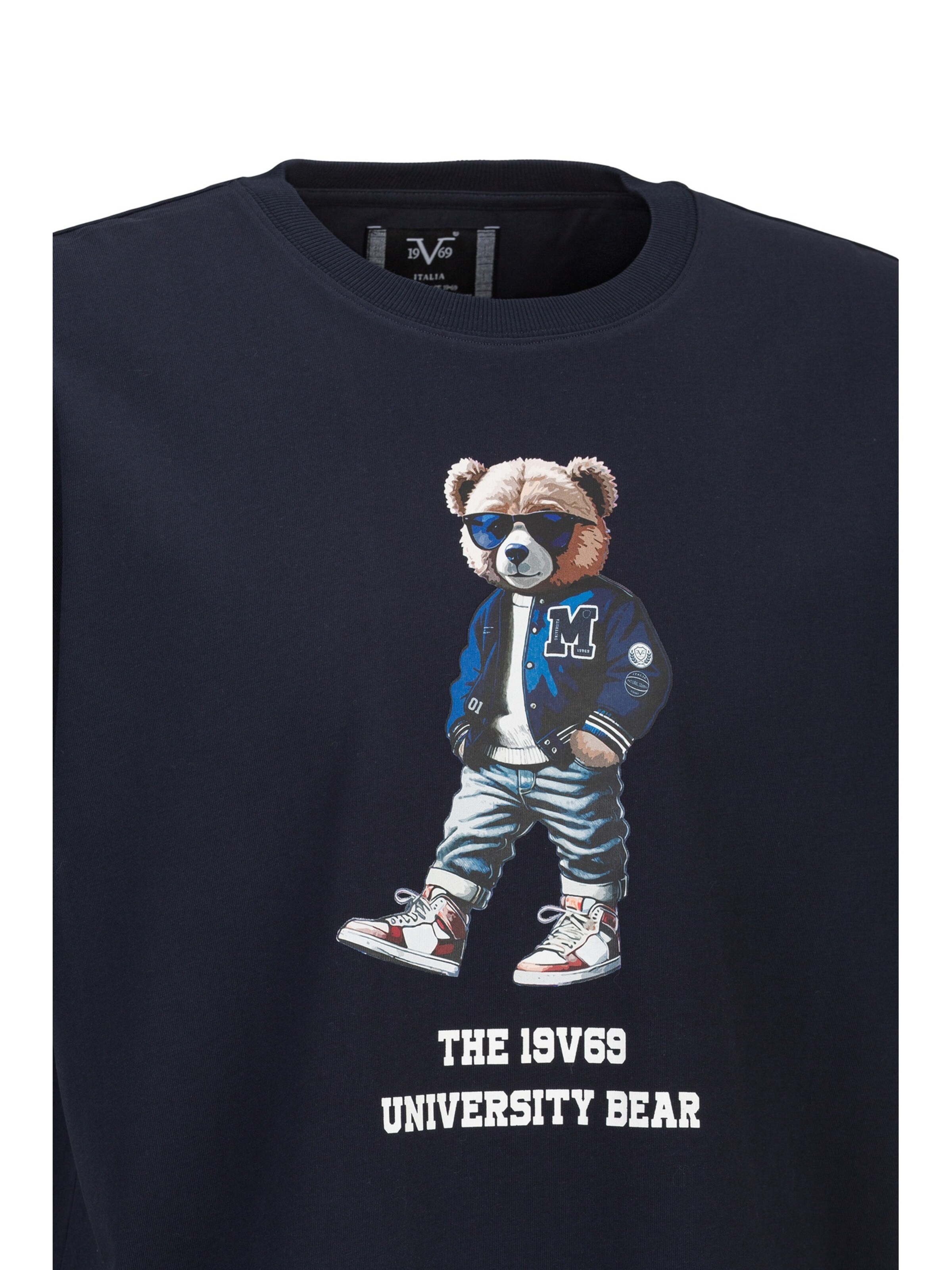 19V69 ITALIA T-Shirt 'Tamaro Bear' in Blau