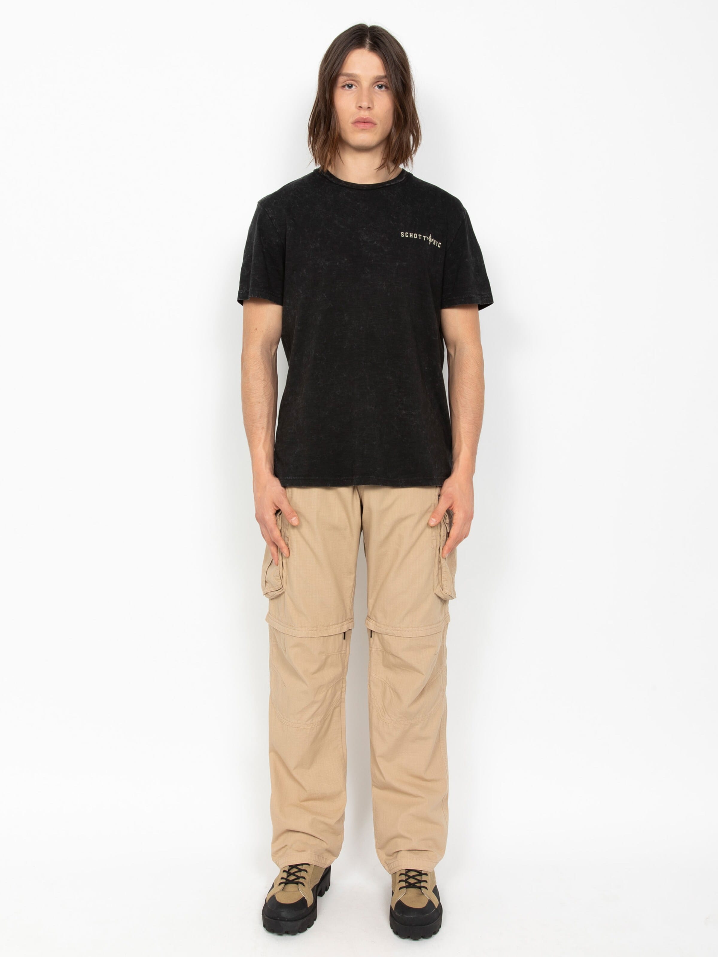 Regular Pantalon Schott NYC en beige : devant