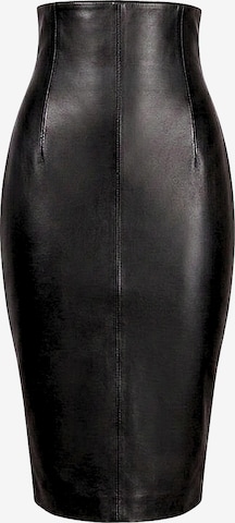 Jupe 'Eleganter Lederrock Taillenhoch aus Lammnappa' Be Noble en noir : devant