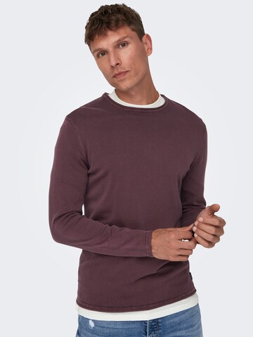 Only & Sons Regular Fit Pullover 'GARSON' in Rot