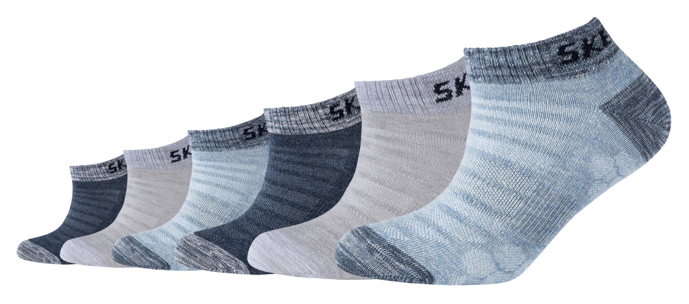 Kinder Kids (Gr. 92-140) SKECHERS Sneakersocken in Taubenblau, Hellblau, Stone - EH44716 Kinder Kids (Gr. 92-140) SKECHERS Sneakersocken in Taubenblau, Hellblau, Stone - EH44716