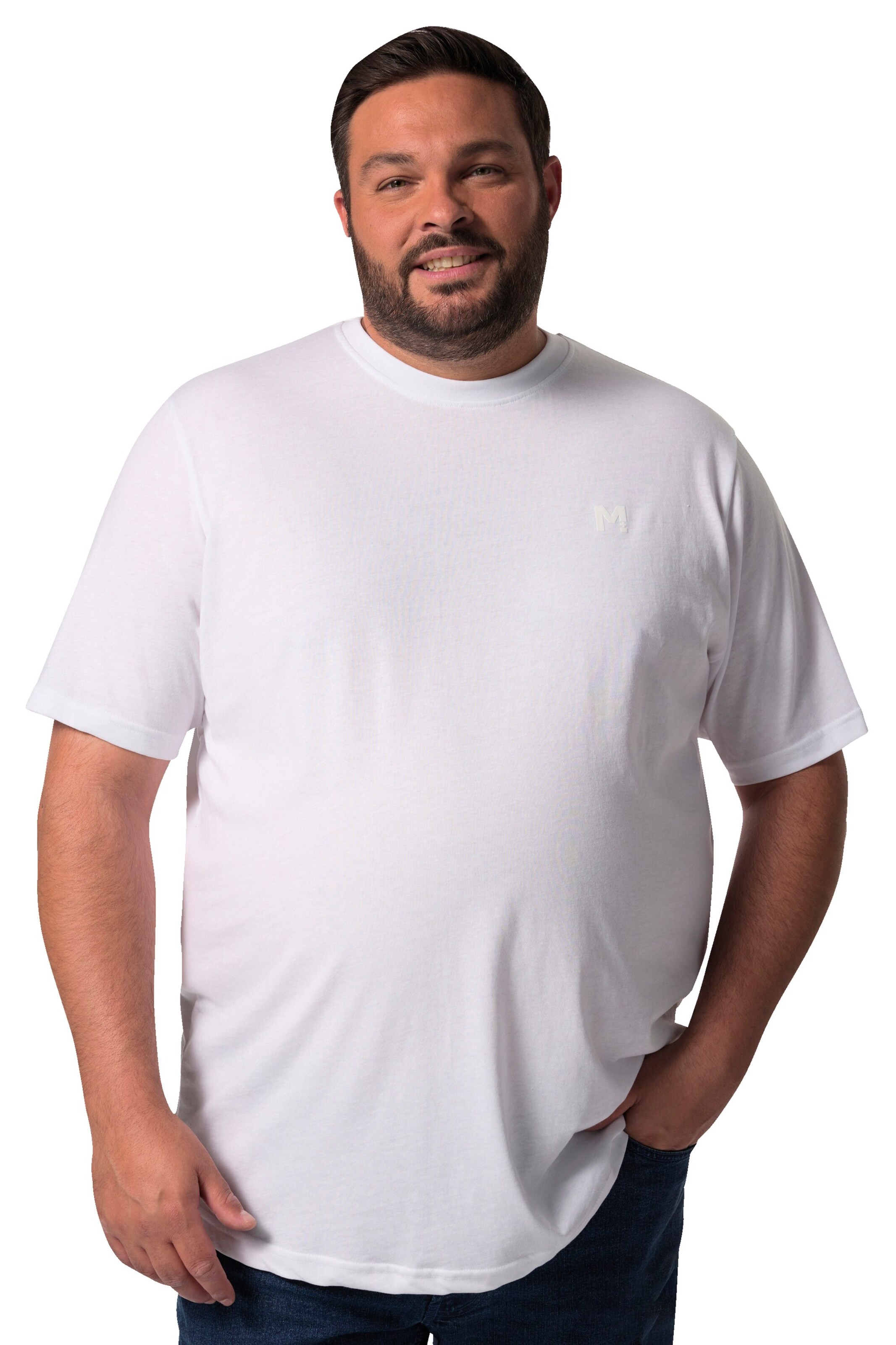 Men Plus Shirt in White: front