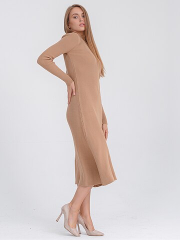 FRESHLIONS Knitted dress ' Evelina ' in Beige