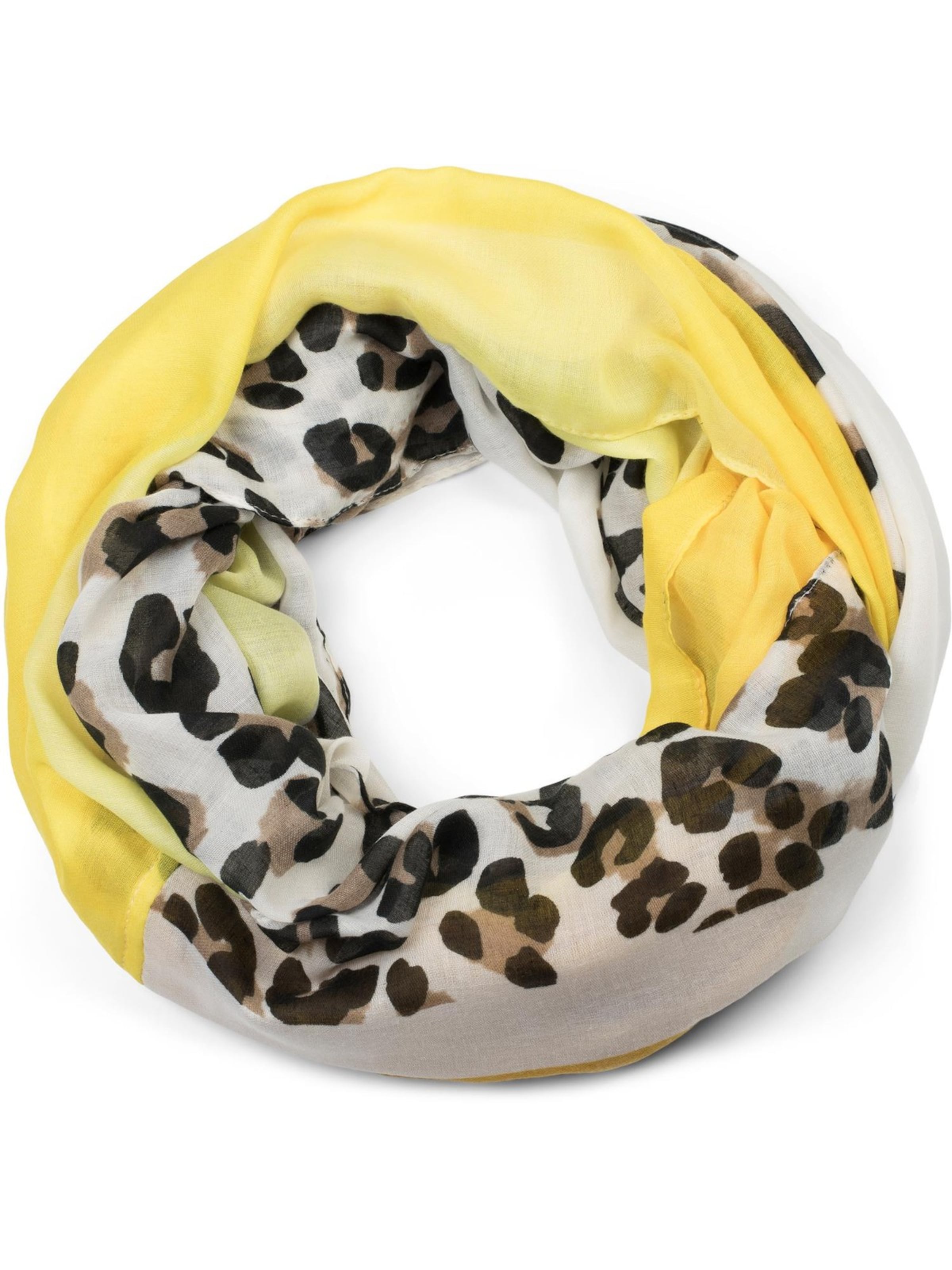 styleBREAKER Loop scarf 'Leo Loop Schal im Colour Blocking Style' in Yellow: front