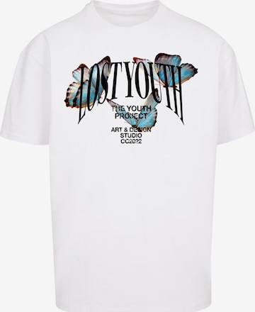 T-Shirt Lost Youth en blanc : devant